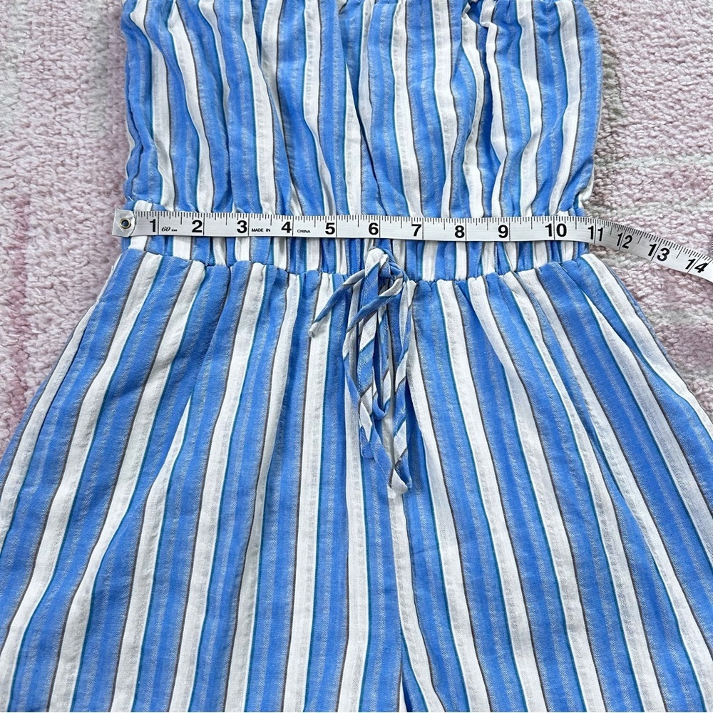 NWT Hayden Girls Striped Blue and White Romper 100% Cotton Size 10 Spring Summer - Picture 7 of 11